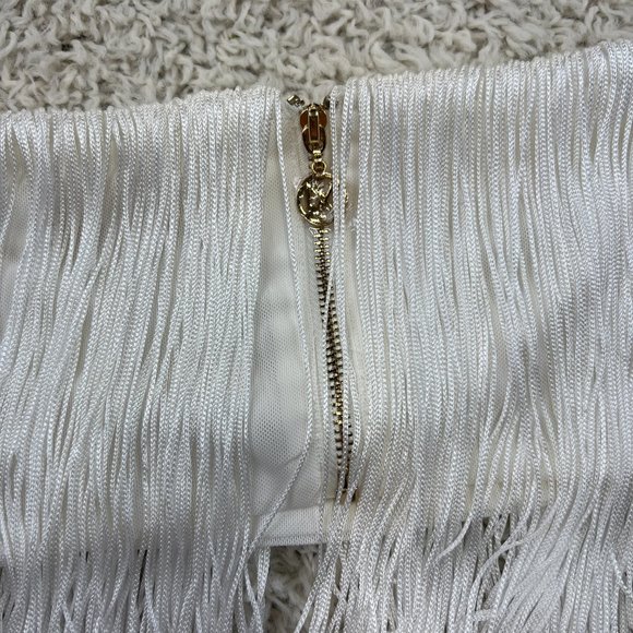 Meshki Fringe Crop Top White Small - Picture 9 of 9